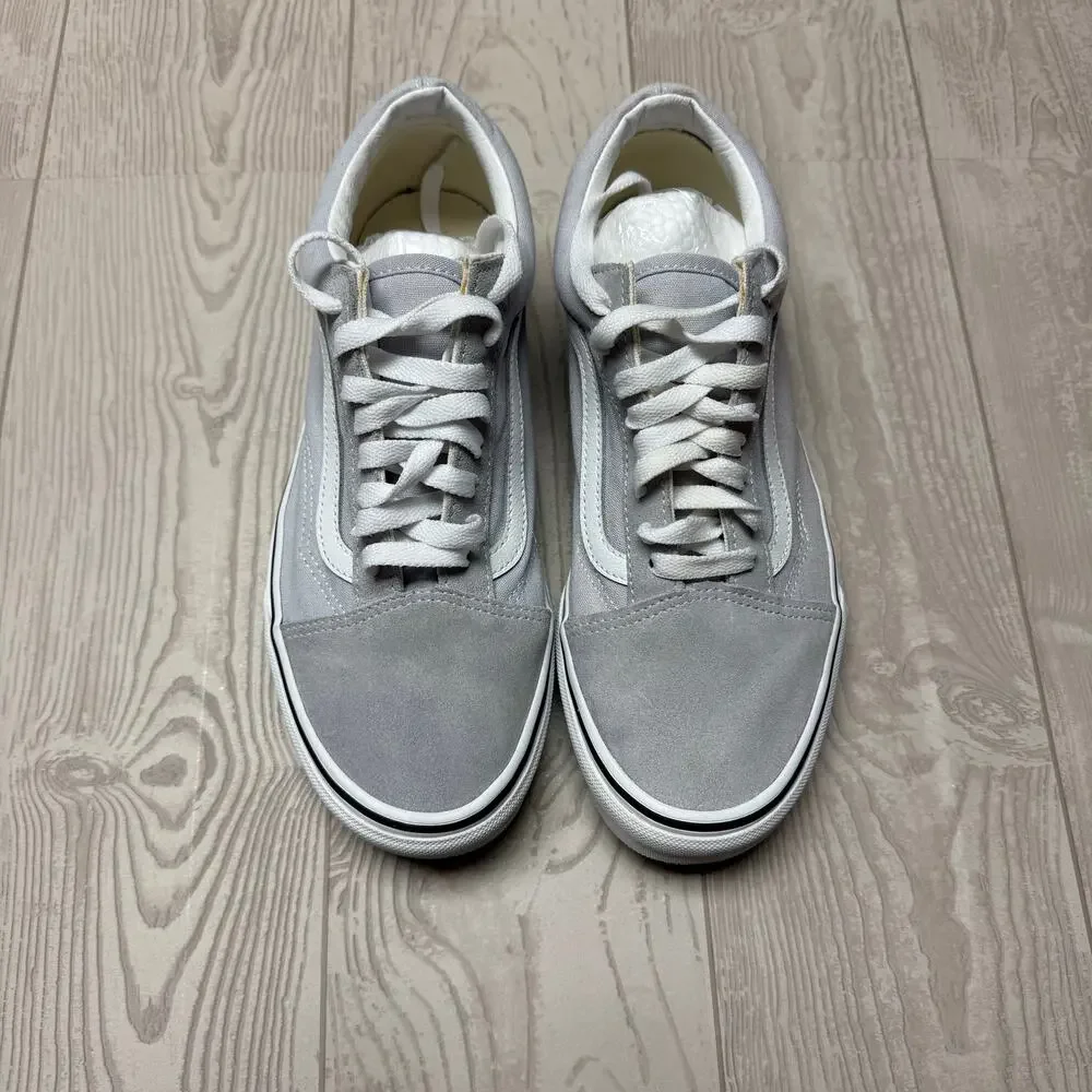 Vans Old Skool Gray White Suede Canvas Sneakers Men 8 Women 9.5 Skate Shoes